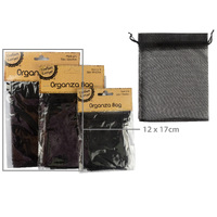 12*17Cm Organza Bag - Black